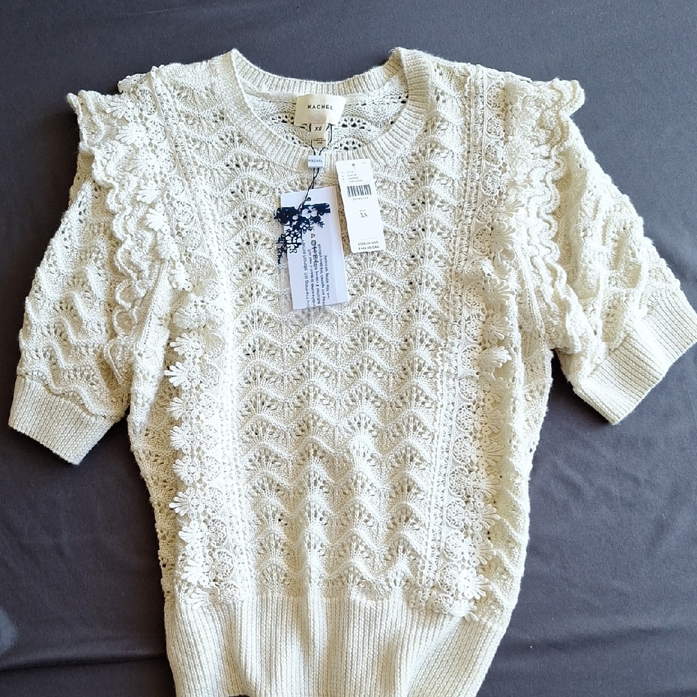 Anthropologie Kachel Crochet Knit Sweater